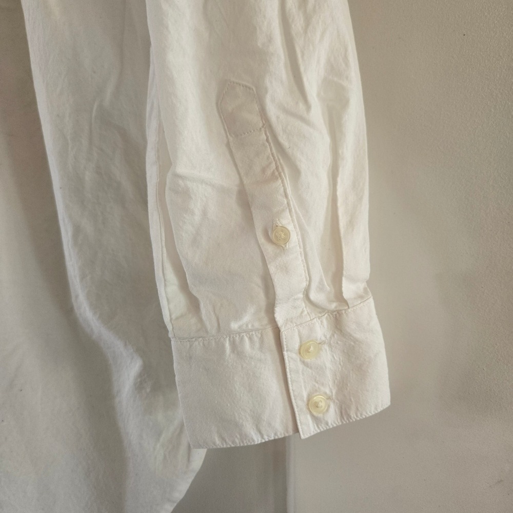 Banana Republic Shirt Womans Medium White 100% Cotton Button Down Pocket - Picture 4 of 9